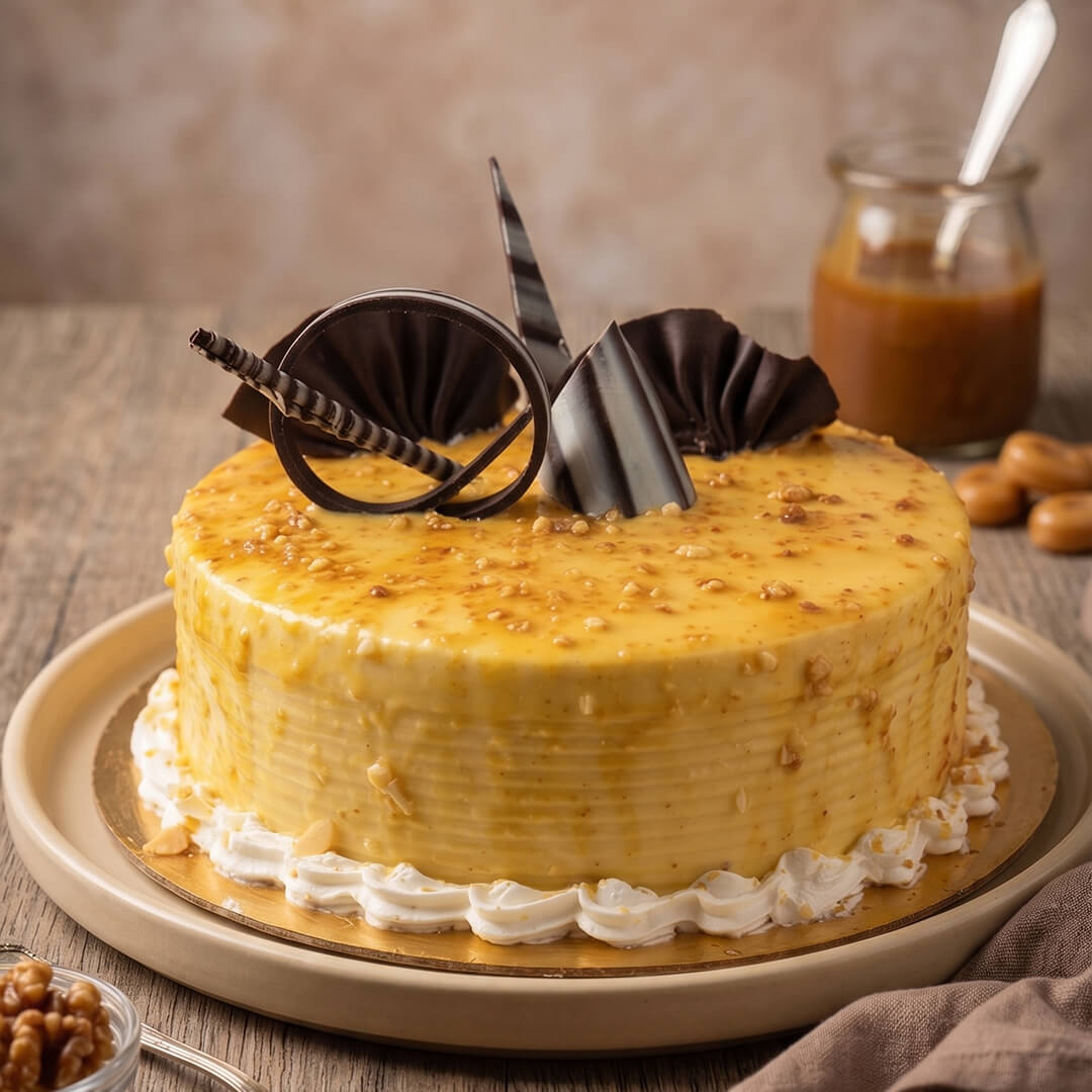 Crunchy Caramel Butterscotch Cake 1/2 Kg