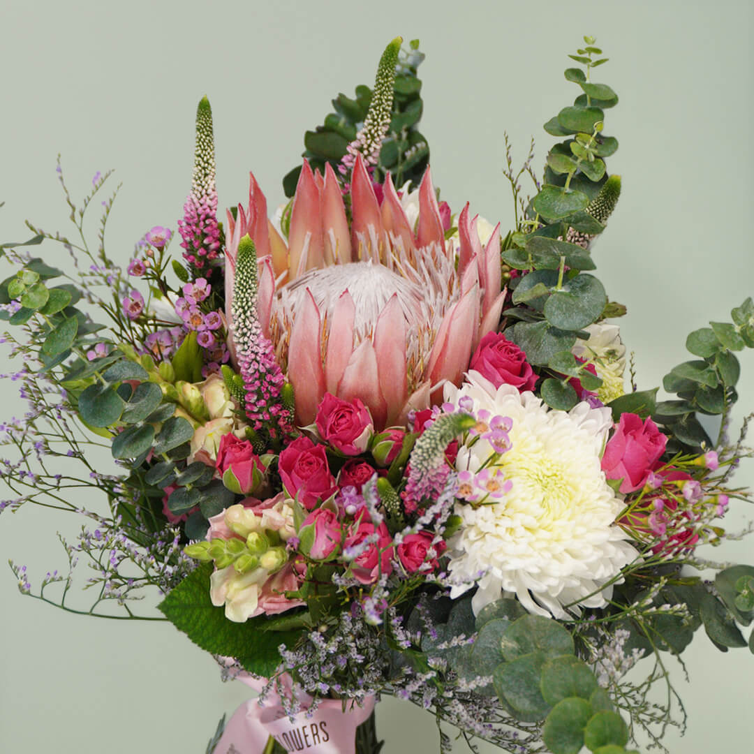 Exotic King Protea bouquet with fresh protea flowers arranged elegantly