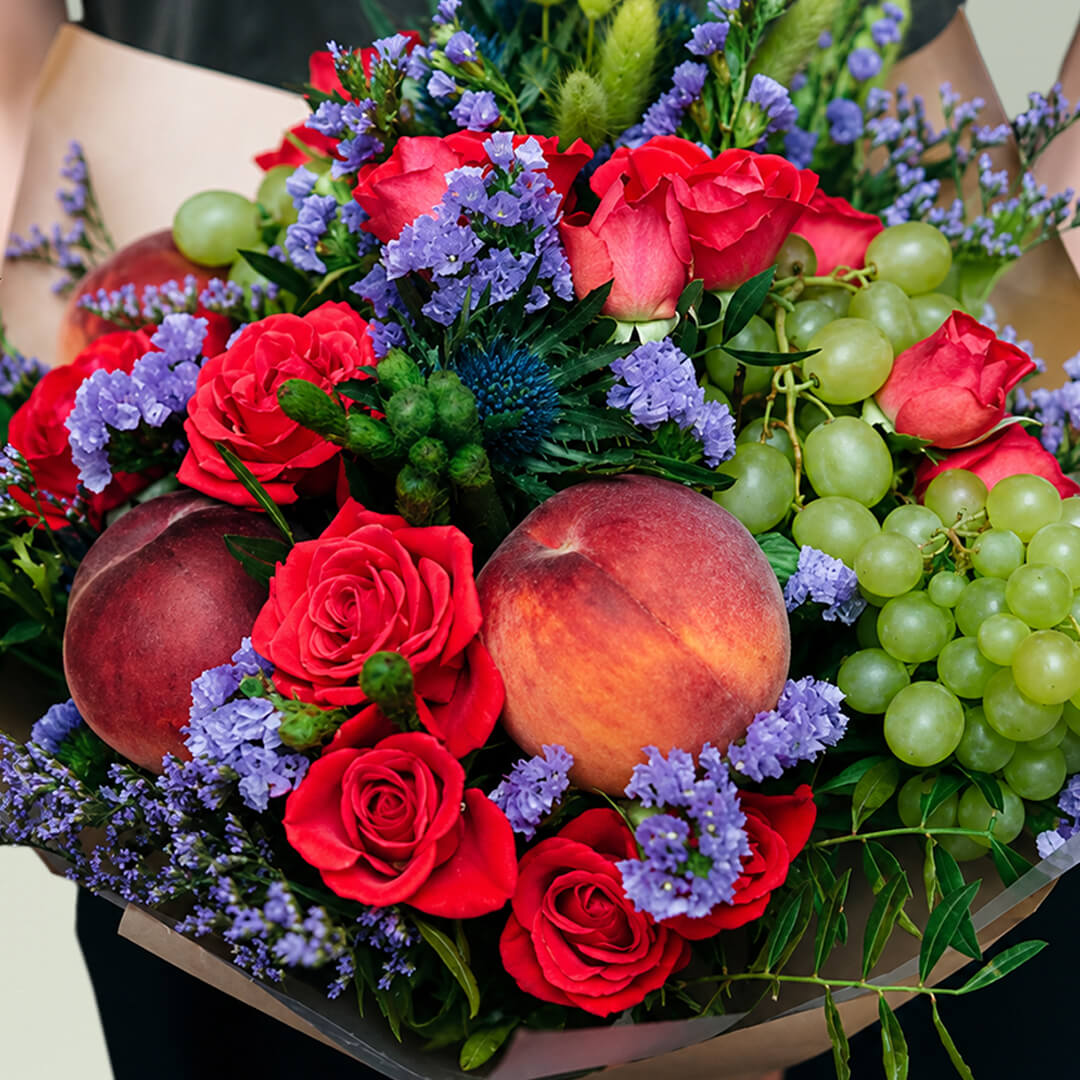 Fresh fruit bouquet gift arrangement with assorted fruits