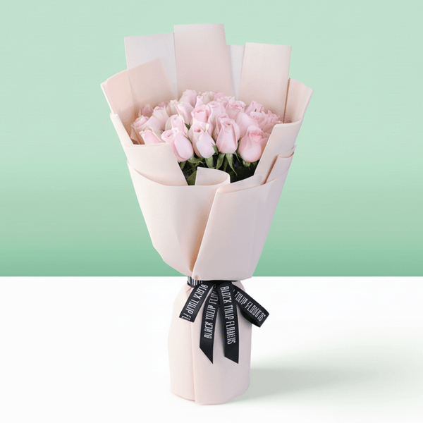 Pink Rose Bouquet for Mom with 25 pink roses and Mother’s Day card