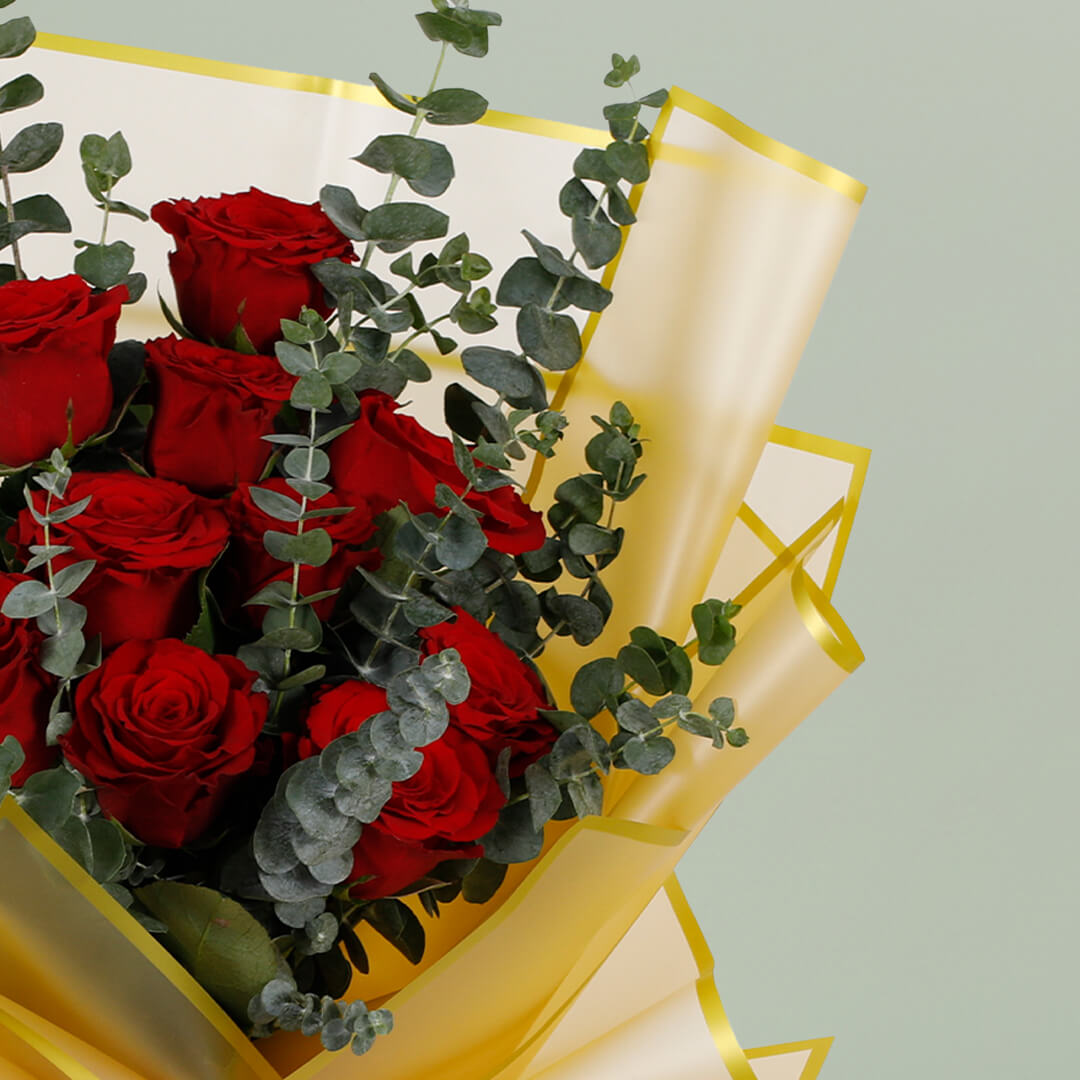 Ten Red Roses for My Love – Romantic Rose Bouquet for Special Occasions.