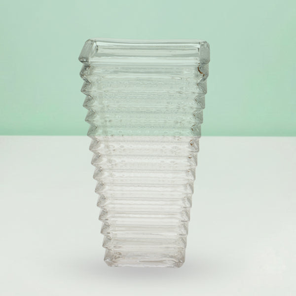 Accordion Prism Glass Flower Vase