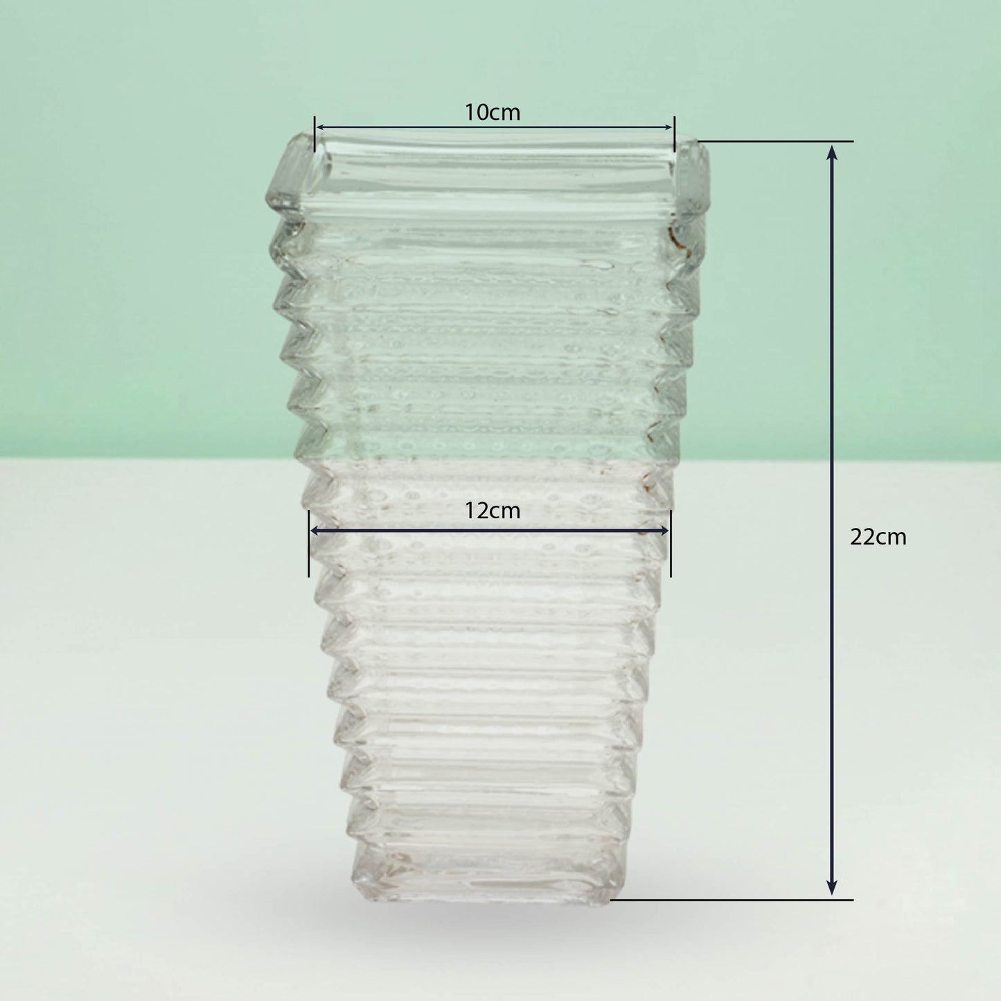Accordion Prism Glass Flower Vase