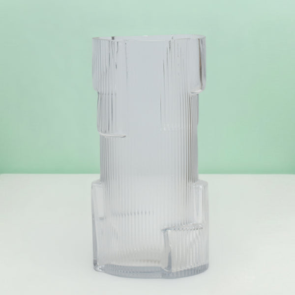 Fluted Texture Cylindrical Flower Vase
