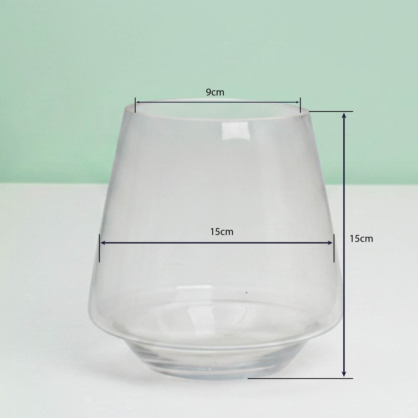 Modern Tapered Conical Glass Vase