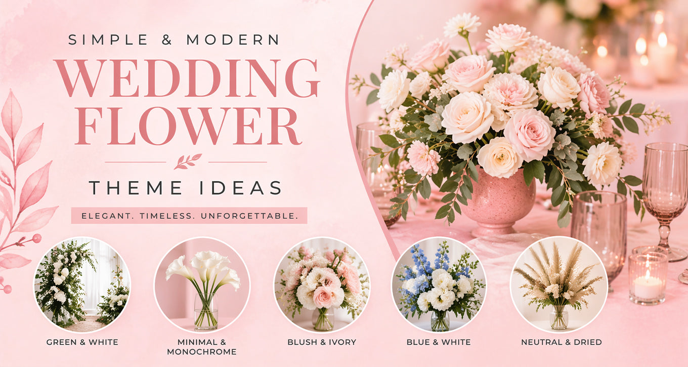 Simple and Modern Wedding Flower Theme Ideas