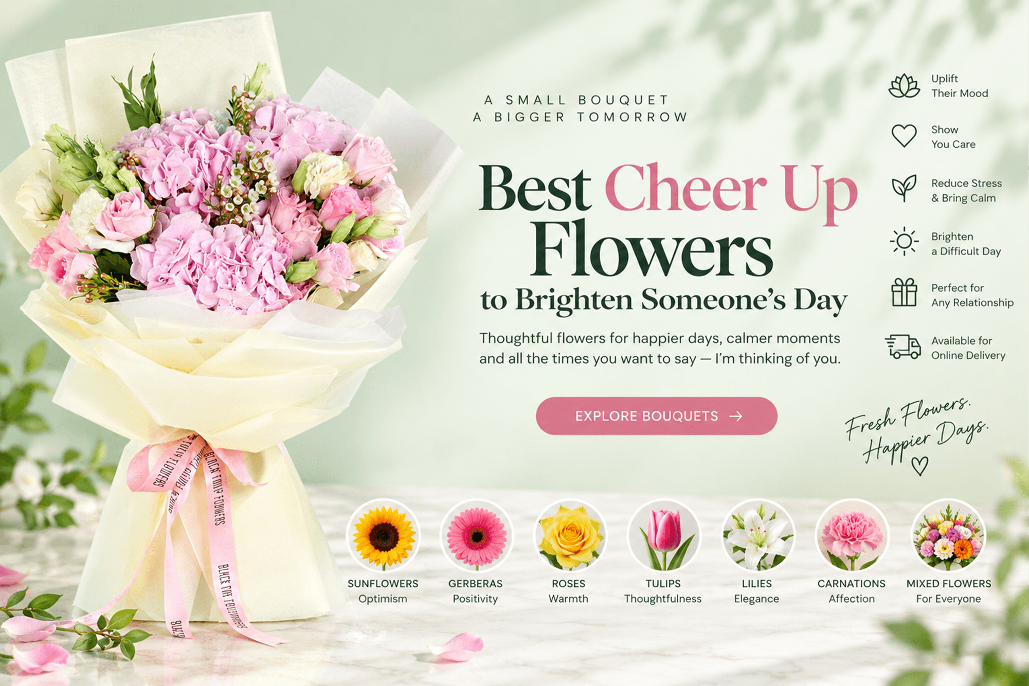 Best Cheer Up Flowers to Brighten Someone's Difficult Day