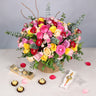 Gemstone Rakhi with Mixed Roses and Ferrero Box