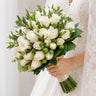 40 White Rose Vow Bouquet
