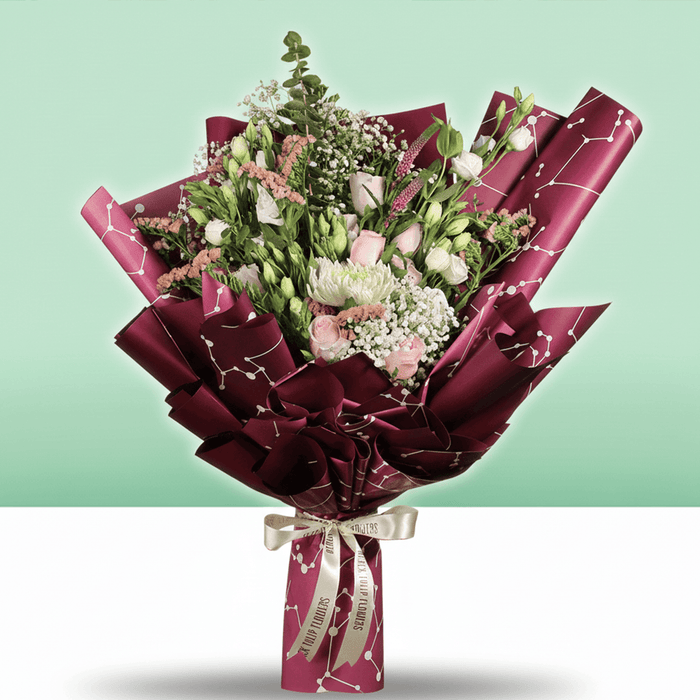Premium Burgundy Mixed Flower Bouquet
