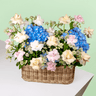 Pastel Hydrangea & Rose Basket