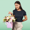 Blushing Charm Flower Bag