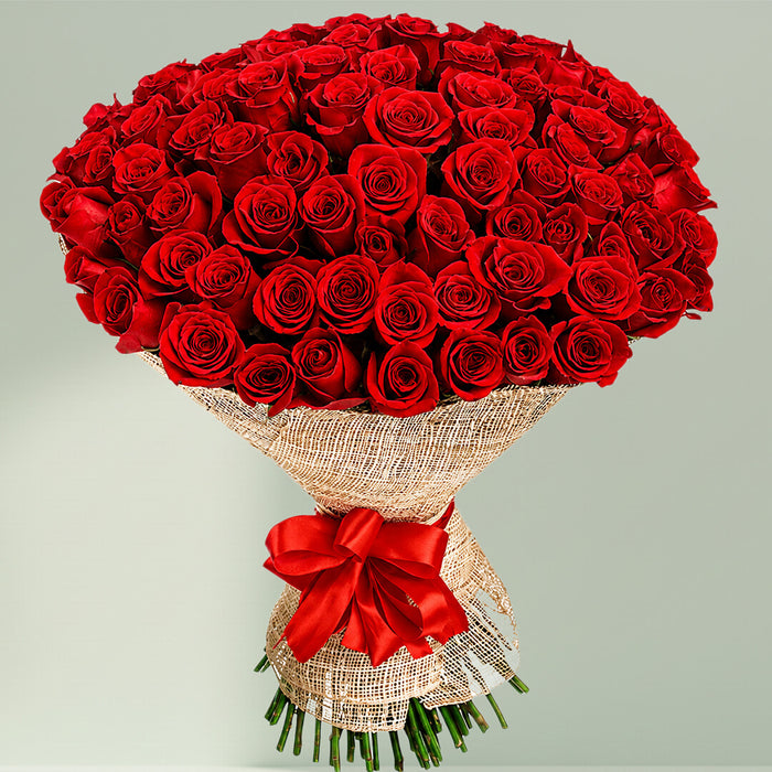 Bouquet of 50 premium red roses