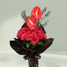 Crimson Rose and Anthurium Bouquet