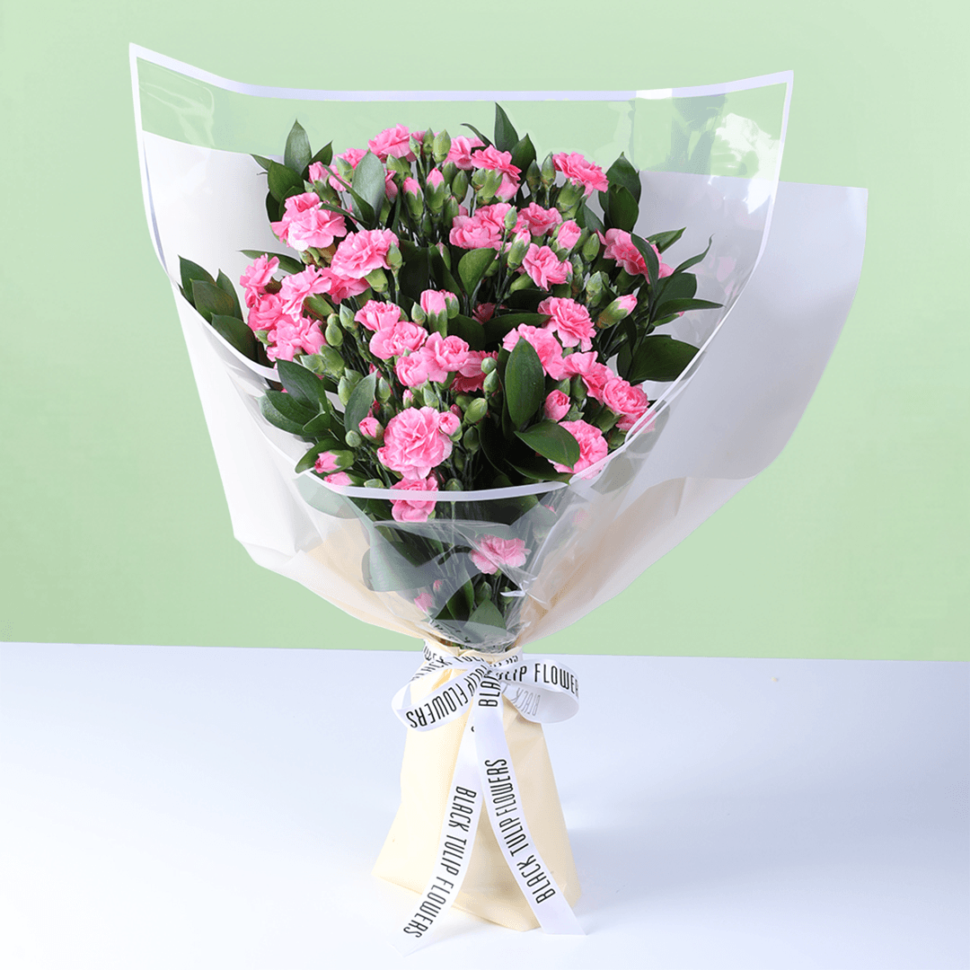 Dreamy Blush pink flower bouquet with pastel blooms and elegant wrapping