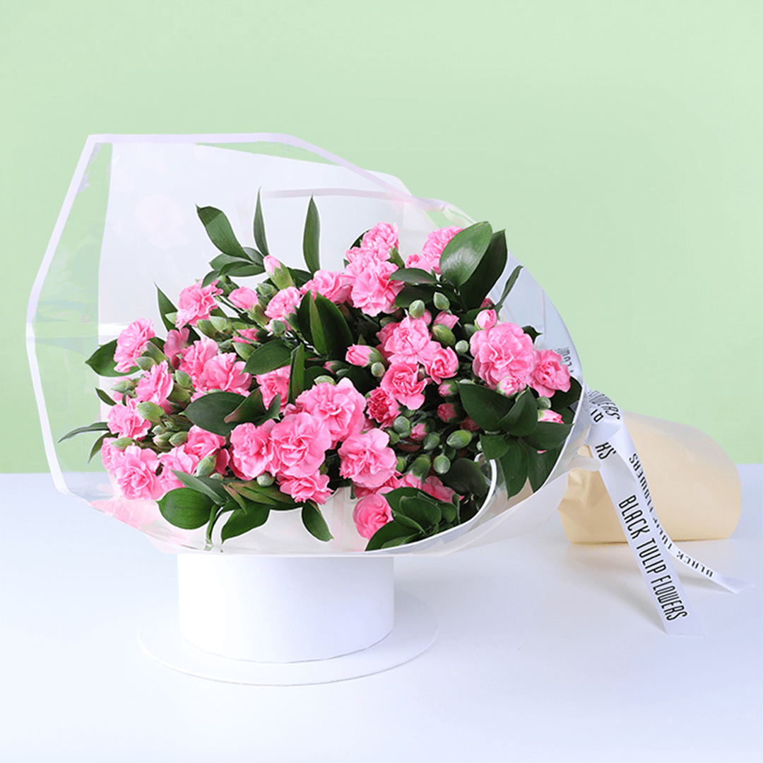 Dreamy Blush pink flower bouquet with pastel blooms and elegant wrapping
