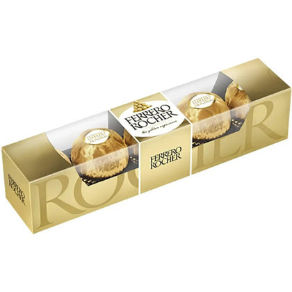 Gift box containing 8 Ferrero Rocher chocolates finished with a black ribbon.