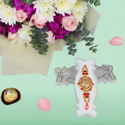 Floral Delight Rakhi Combo with flowers and Rakhi gift for Raksha Bandhan