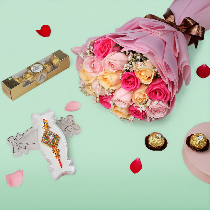 Floral and Sweet Rakhi Gift Set