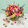 Gemstone Rakhi with Mixed Roses and Ferrero Box