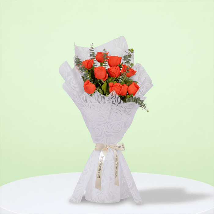 10 Orange Roses Bouquet