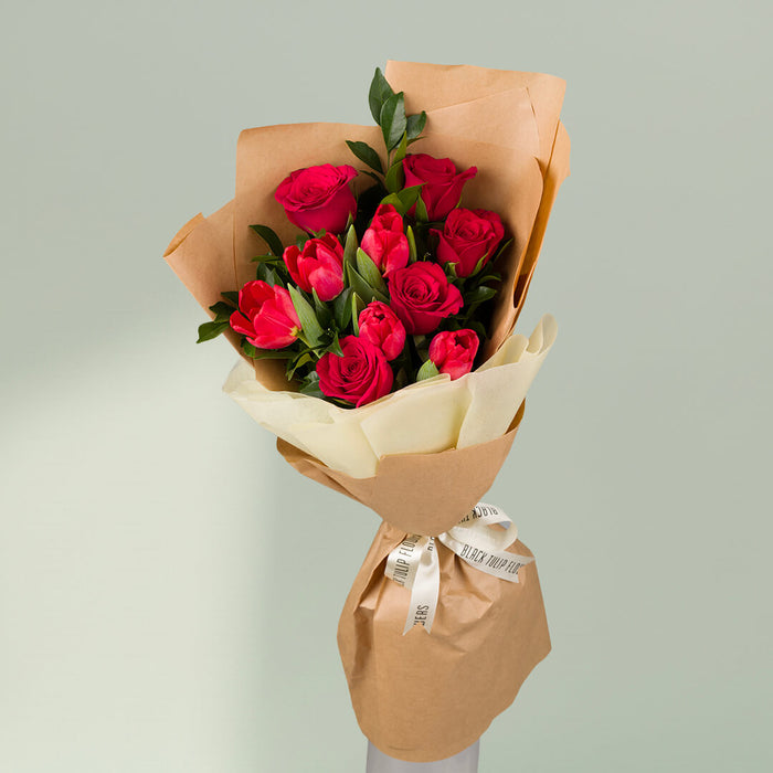 Golden Years - Red Tulips and Roses