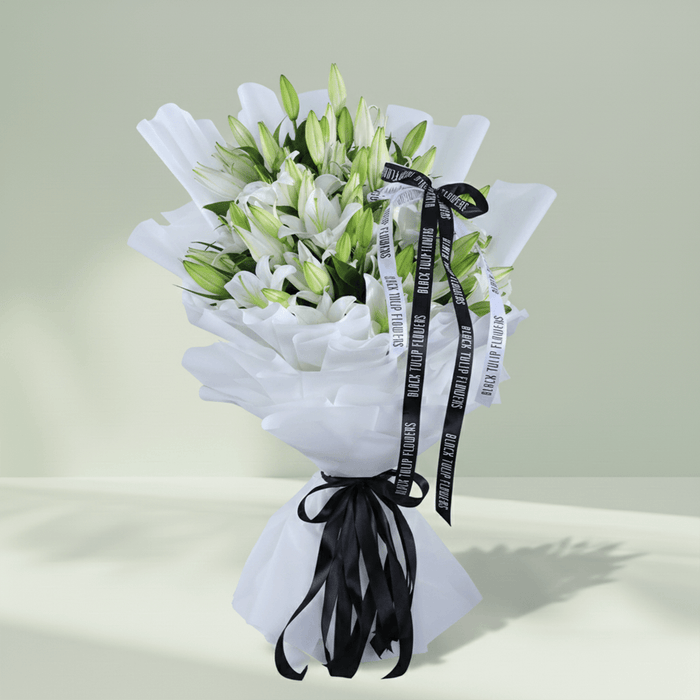Pure Elegance - White Lily Bouquet