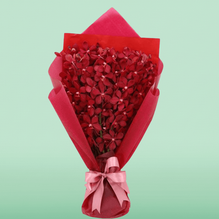 Red Mokara Orchids Bouquet