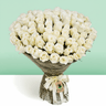 50 Premium White Rose Bouquet