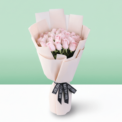 Pink Rose Bouquet for Mom with 25 pink roses and Mother’s Day card