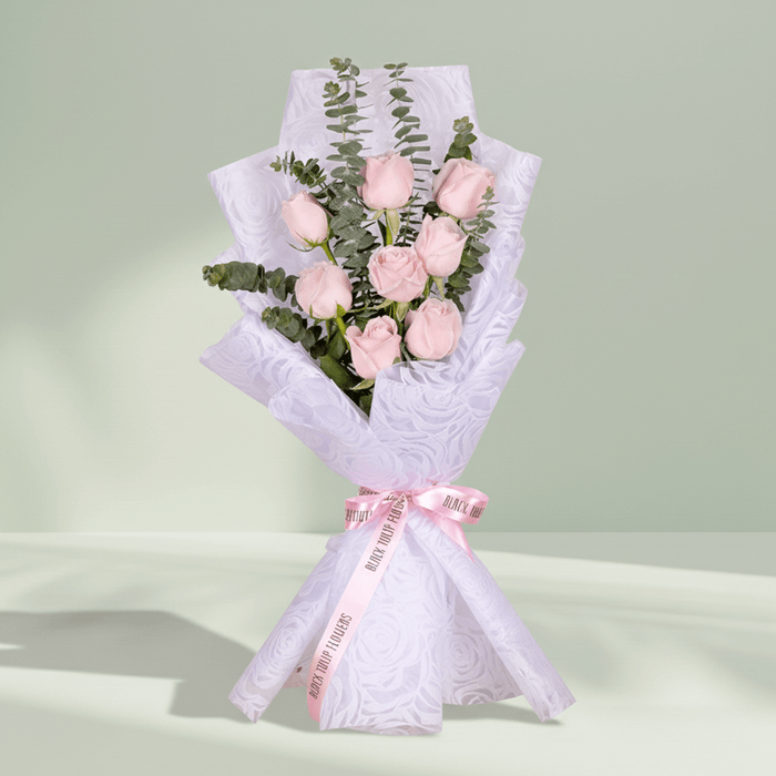Rosé Envy: 8 Pink Roses Bouquet