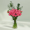 20 Blush Roses in Glass Vase