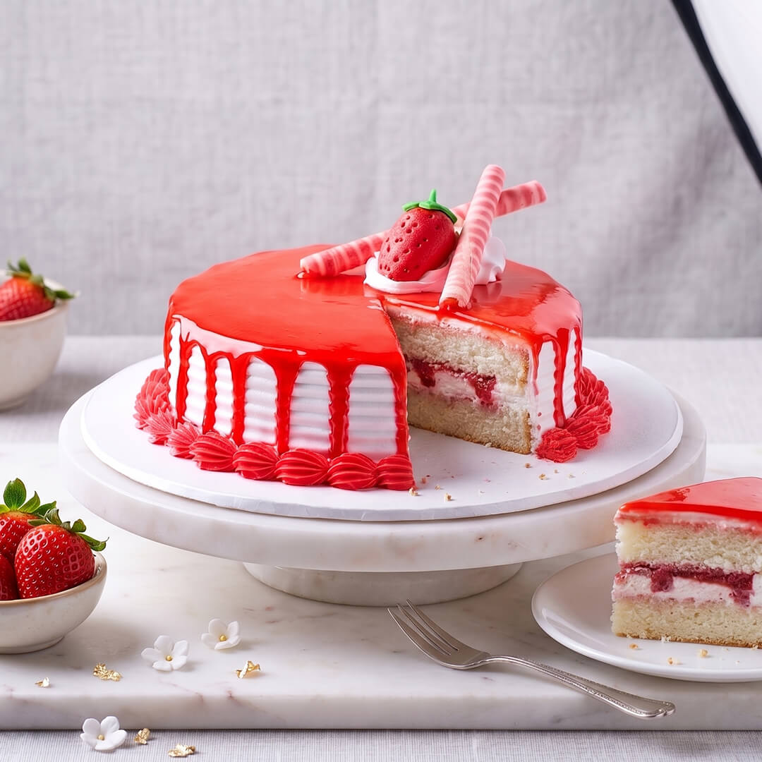 Strawberry Bliss Cream Cake (1/2 Kg)