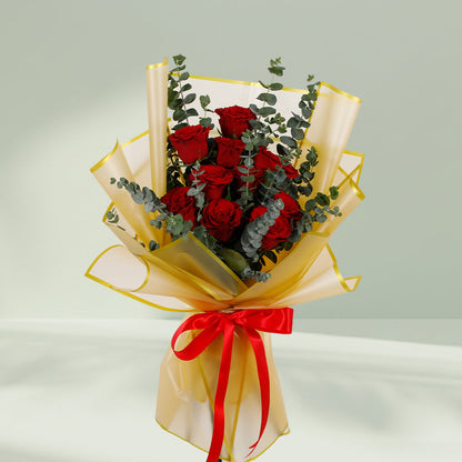 Ten Red Roses for My Love – Romantic Rose Bouquet for Special Occasions.
