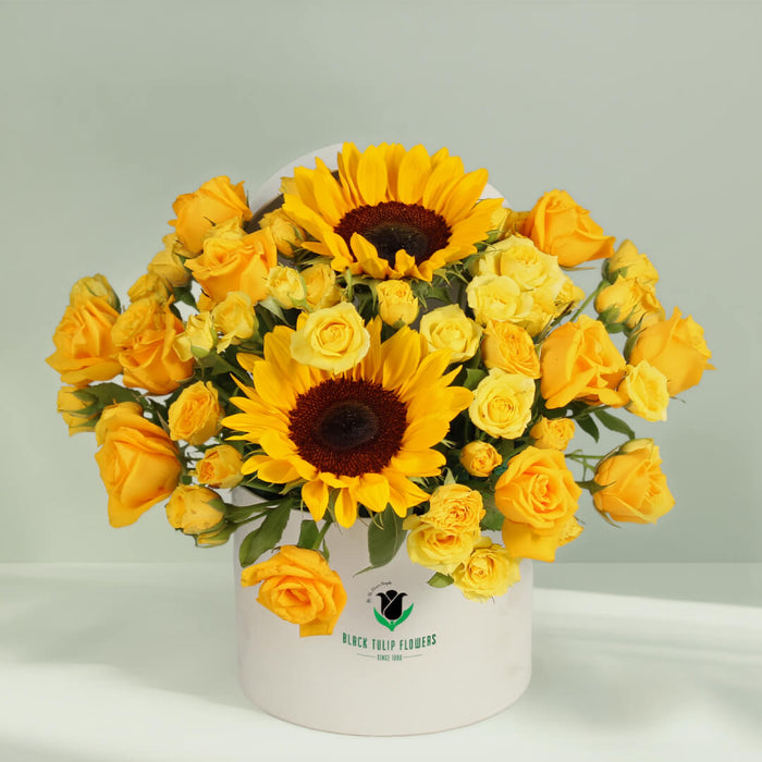 Sunflower & Yellow Rose Box
