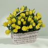 Yellow Tulips Basket