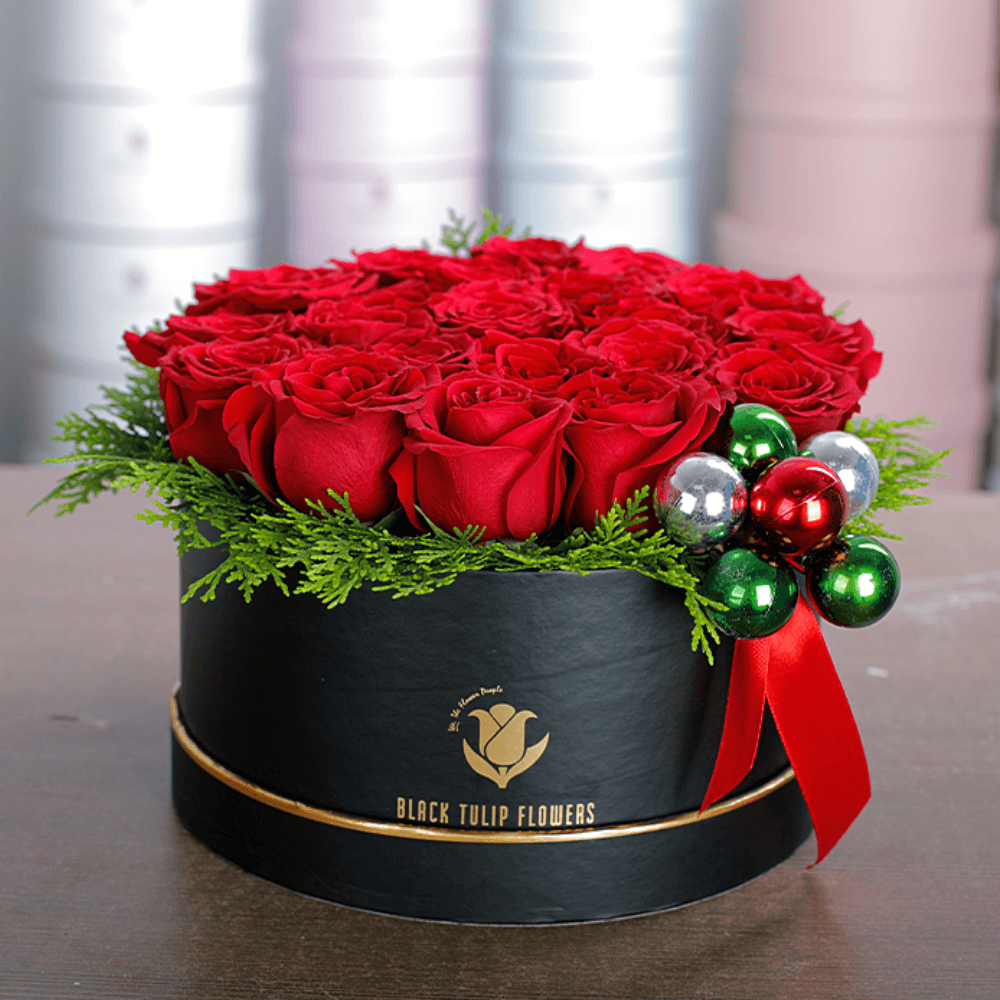 Box of Red Roses - Christmas Collection - Image 1