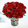 Red Roses and Tulips Vase