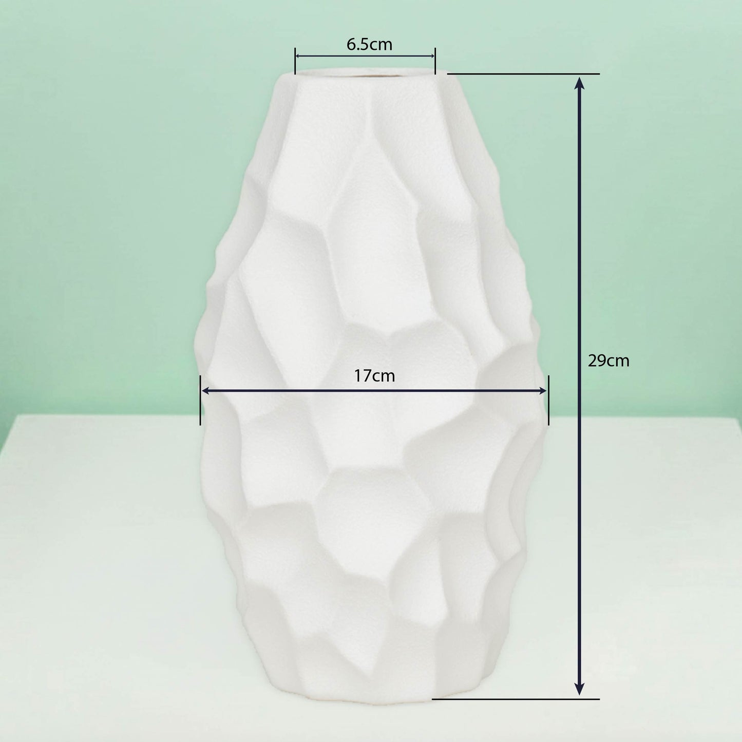 White Geometric Barrel Vase