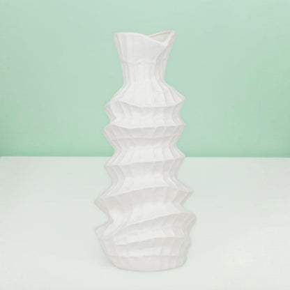White Sculpted Flower Vase