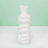White Sculpted Flower Vase