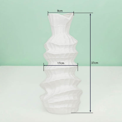 White Sculpted Flower Vase