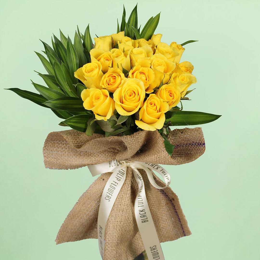 Yellow roses Rakhi and Ferrero Rocher gift hamper