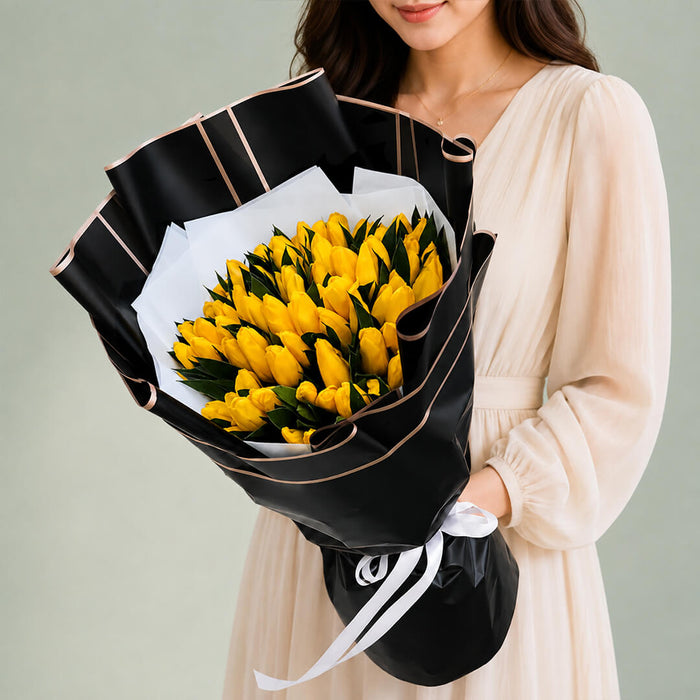 Yellow Tulips Hand Bouquet