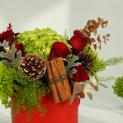 Yule Splendor festive Christmas floral arrangement
