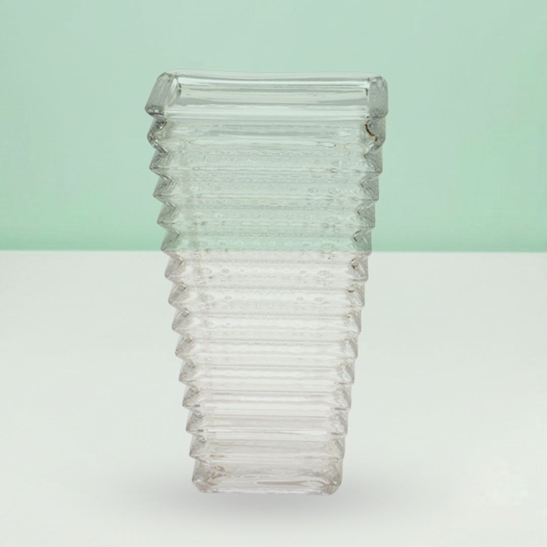 Accordion Prism Glass Flower Vase