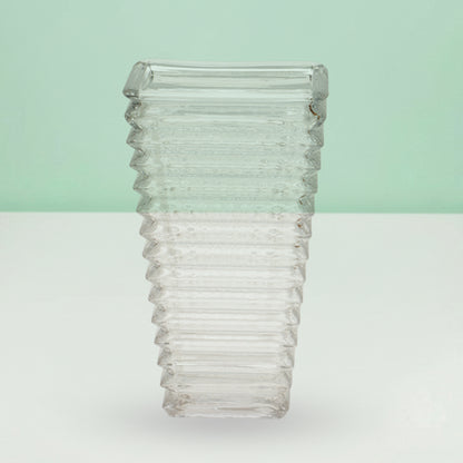 Accordion Prism Glass Flower Vase