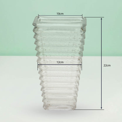 Accordion Prism Glass Flower Vase