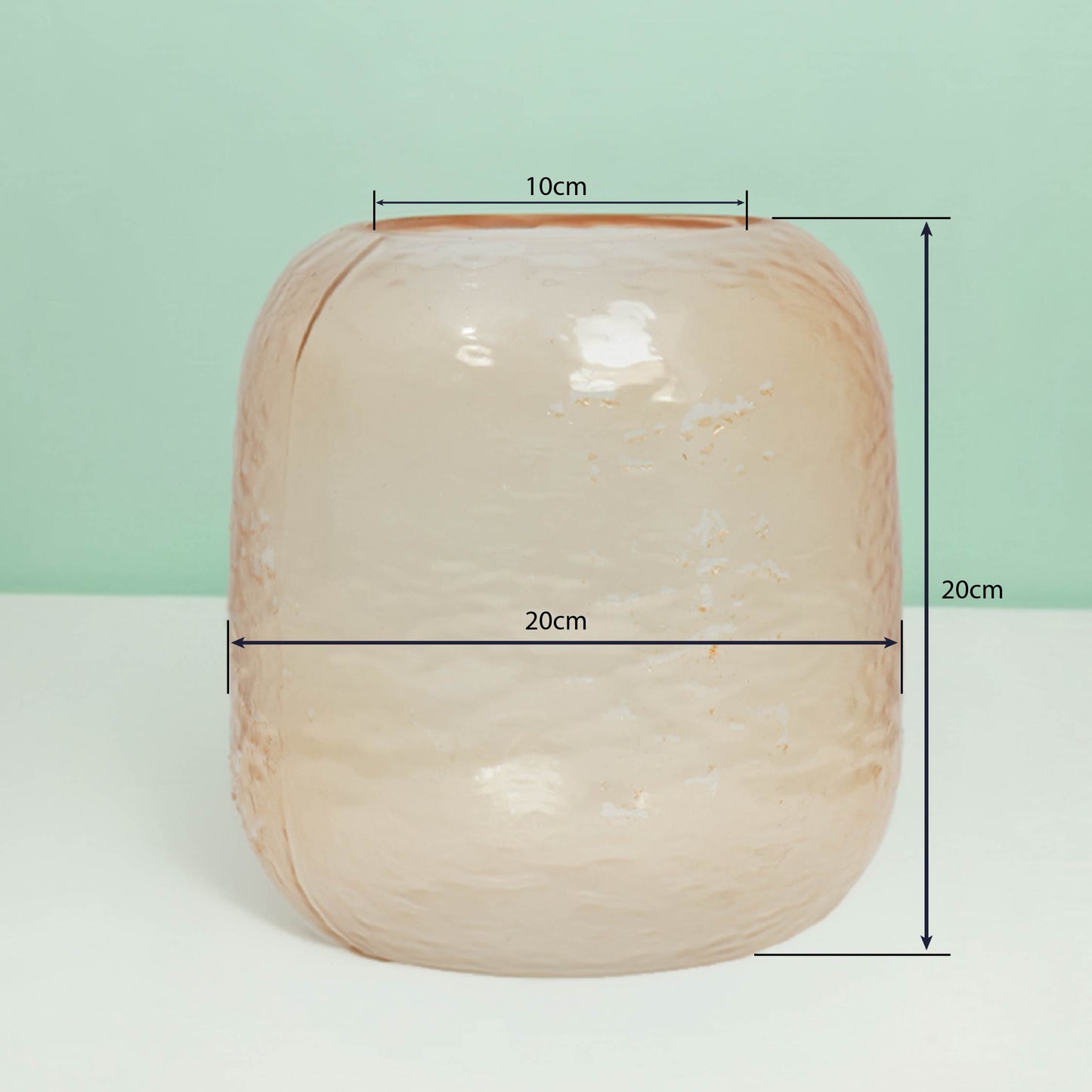 Amber Ripple Barrel Glass Pot 20 cm