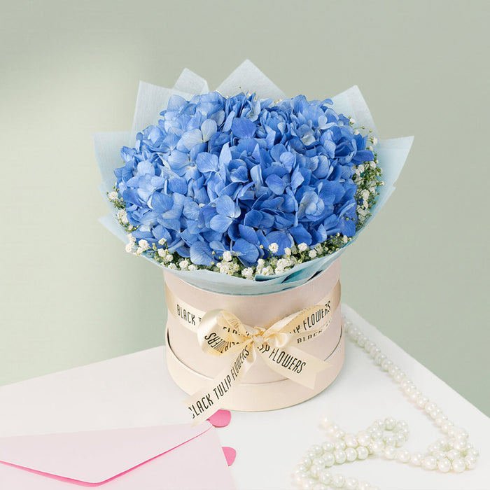 Serene Blue Hydrangea Flower Box